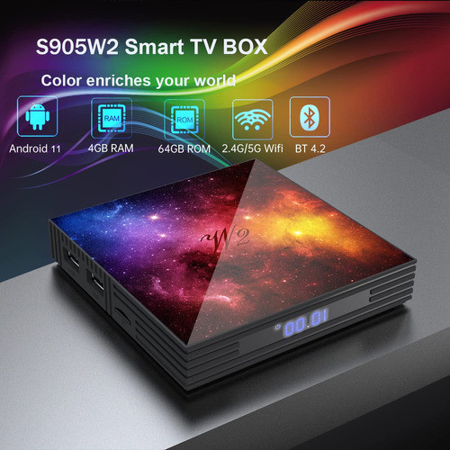 Caja De Tv Android 11 De 4 Gb De Ram 64 Gb Rom S905w2 Chipse 1