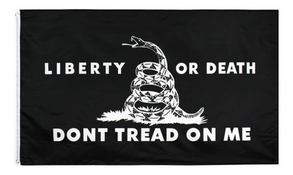 Bandeira De Gadsden Don't Tread On Me 150x90cm Liberal Preta 0