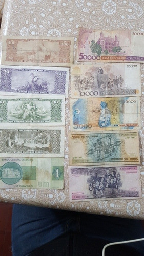 Billetes Antiguo De Brasil Lote De 10 Billetes 1