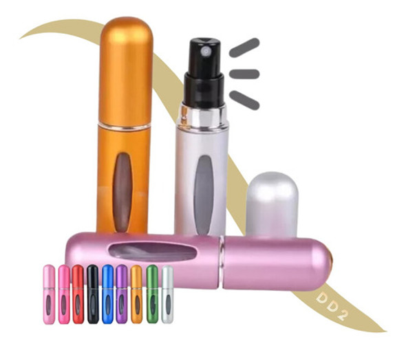 3 Mini Perfumeros Portátil Recargable 5ml Atomizador Colores 0