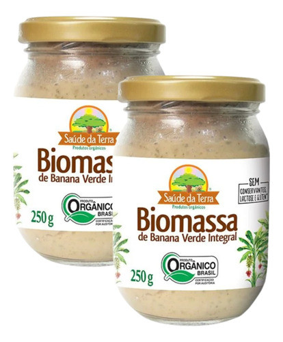 Kit 2 Biomassa De Banana Verde Integral Orgânica 250g 0