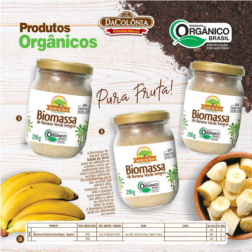 Kit 2 Biomassa De Banana Verde Integral Orgânica 250g 1