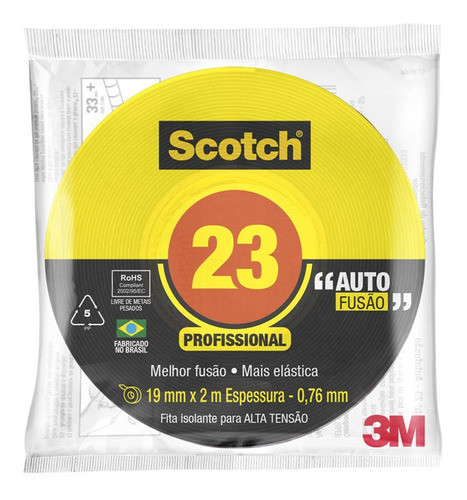 Fita Isolante Alta Fusão 19mm X 2 Mts Scotch Alta Tensão 3m 0