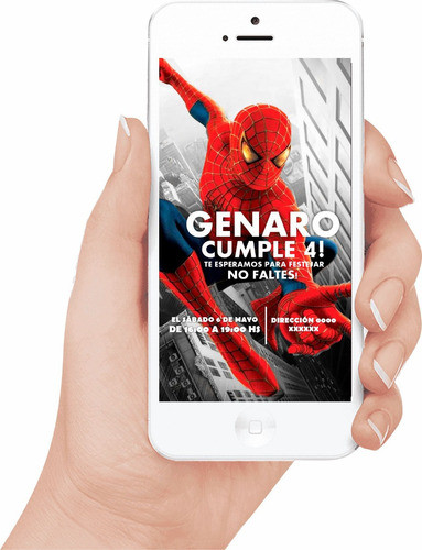 Tarjeta Spiderman Personalizada Digital Cumple Hombre Araña 0