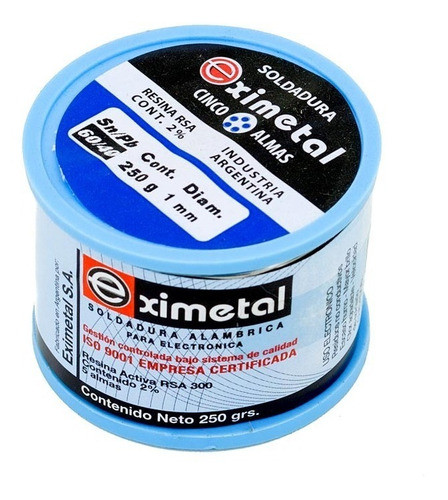 Estaño Eximetal 1mm 60/40 250grs. Para Electronica Smd 1