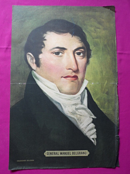 Antigua Lamina Coleccion Billiken Gral Manuel Belgrano 0