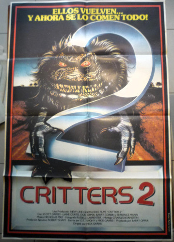 Afiche Poster De Cine Original Critters 2 Año 1988 0