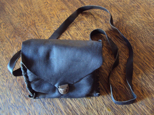 Pequeña Cartera De Cuero Negra Camara De Fotos 1