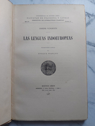 Las Lenguas Indoeuropeas. Josepii Vendryès. 52642 1