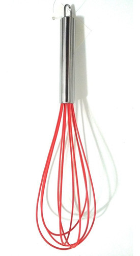 Fouet Batedor Silicone P/cremes Ovos Claras Cabo Aço Kit 3pç 0