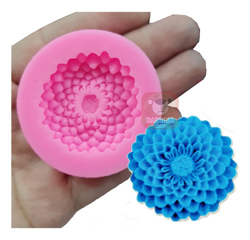 Molde Silicona Flor Dahlia 3,5cm Fondant Porcelana Belgrano 0