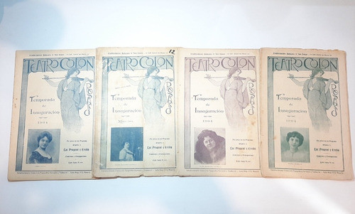 Teatro Colon Rosario Lote X 4 Programas Inauguración Ro 1279 0