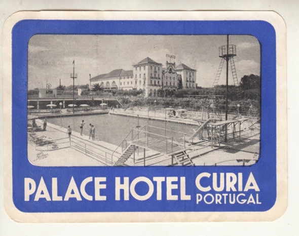 Antiguo Luggage Palace Hotel Curia Portugal Vintage Etiqueta 0