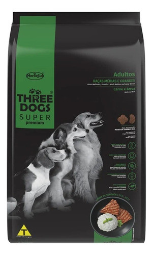 Three Dogs Super Premium Adulto Medium 3 Kg 0