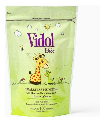 Bulto X24 Unid. Vidol Bebe Toallas Húmedas X100 Unidades 0
