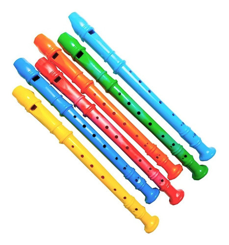 10 Flautas Doce Brinquedo Musical Infantil Coloridas 0