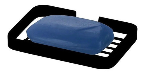 Saboneteira Parede Porta Sabonete Barra Banheiro Preto Fosco 0