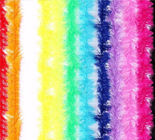 Kit 40 Marabus Sintéticos Coloridos C/ Fios Metalizados 75cm 0