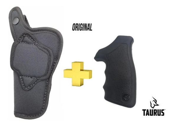 Empunhadura Cabo Coronha Revólver Taurus 38 5 Tiros + Coldre 0