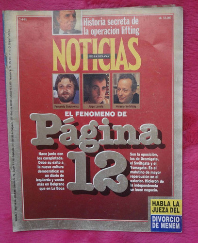 Revista Noticias 1991 Juana Molina Ghetto Gay Homosexual 0