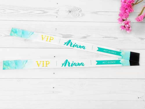 50 Pulseras Vip Personalizadas Fiestas 15 Años Boda 1