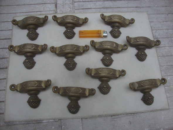 11 Antiguos Soportes Bronce P/ Alfombra De Escalera 10,5cm 0