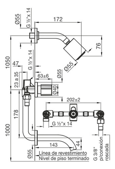 Griferia Ducha Fv 0103/c7 Radal Con Transferencia P 1