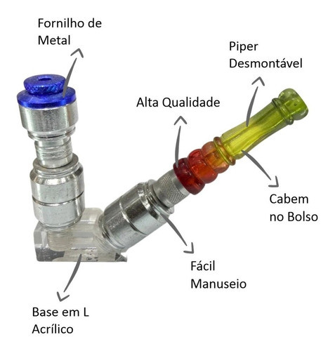 Piteira Em Acrílico Base Em L Prata 1