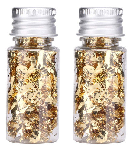 Hojas De Oro Comestibles Para Decorar Bebidas Y Postres, 2 P 0