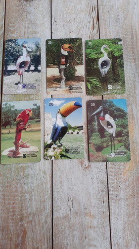 Tarjeta Telefonica Lote De 6 Aves Brasil Telebras Coleccion 0