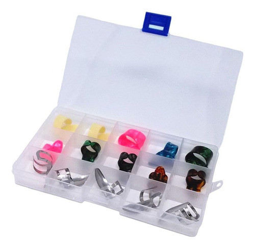 Caja Honbay De 15 Púas De Dedo De Plástico Y Metal Púas De 0