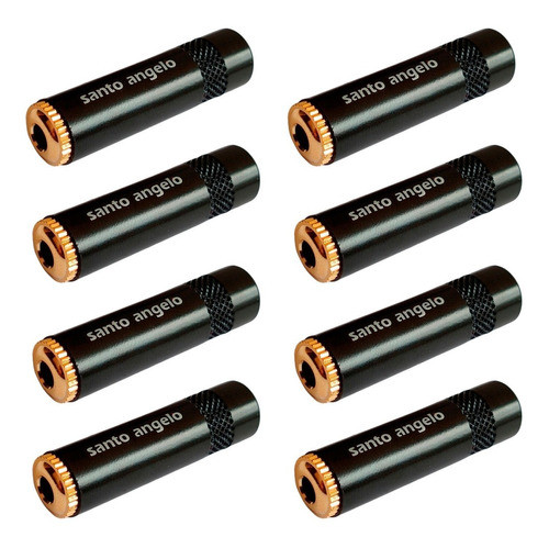 8 Plug Conector Jack P2 Linha Stereo Fêmea Ouro Santo Angelo 0