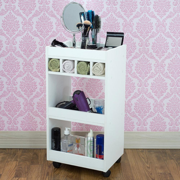 Carrinho Auxiliar Studio Branco - Decor Móveis (75x40x30cm) 1 Carrinho Auxiliar Studio Branco - Decor Móveis (75x40x30cm) 1