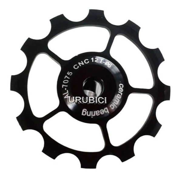 Ruedita Para Cambio Trasero. Aluminio. Negro . 47mm.diametro 1