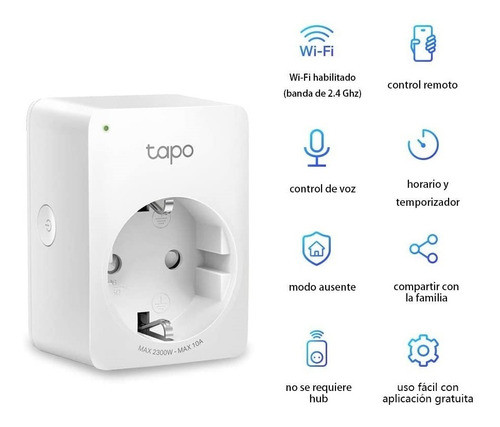 Enchufe Timer Inteligente Tp-link P100 Wifi App Smart X4 Un 1