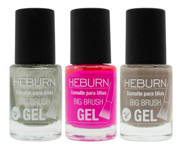 Heburn Set 3 Esmaltes Uñas Efecto Gel Manicuria Sin Cabina 0 Heburn Set 3 Esmaltes Uñas Efecto Gel Manicuria Sin Cabina 0