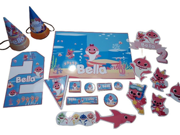 Kit Cumpleaños Baby Shark Nena Personalizado 0 Kit Cumpleaños Baby Shark Nena Personalizado 0