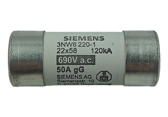 Fusivel Cilindrico Siemens 3nw6 220-1 690v 50a 0