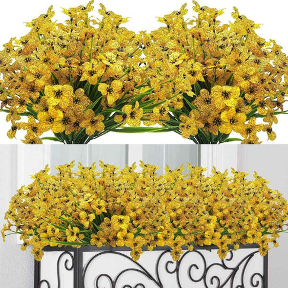 12 Ramos De Flores Artificiales Resistentes Rayos Uv Yellow 0