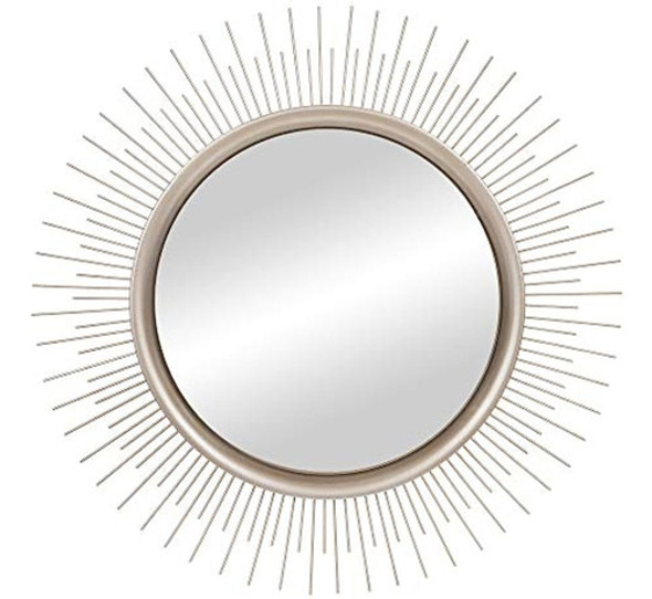 Patton Wall Decor Brushed Silver Sunburst Wall Accent Mirror 0