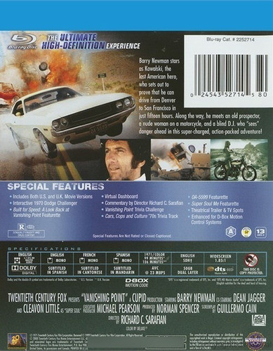 Blu-ray Vanishing Point / Carrera Contra El Destino 1