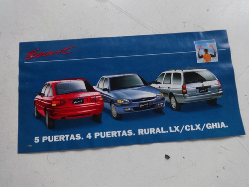 Folleto Antiguo Ford Escort Antiguo Lx Clx Ghia Zetec 1.8 0