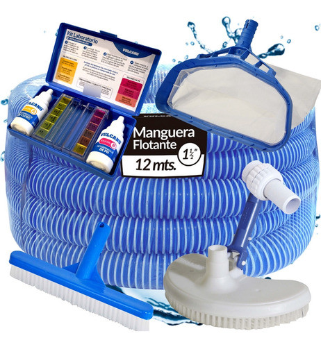 Limpieza Pileta Vulcano: Manguera X 12m. + Kit Completo 0