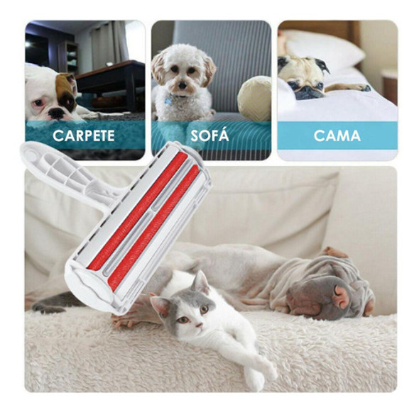 Tira Pelos Pet Animais Sofa Cama Roupa Carro Vermelho 1
