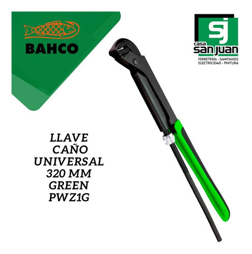 Llave Caño Stilson 320 Mm Apertura 50 Mm Green Bahco 1