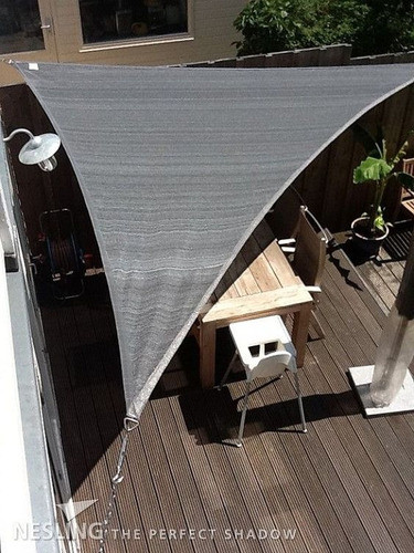 Toldo Vela Decorativa Triangular Gris 90% 2.5m X 3.5m X 3.9m 1