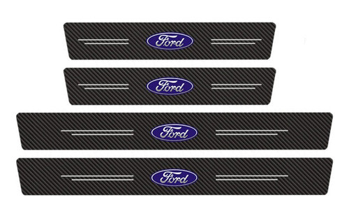 Protector Zócalo Ford 4 Piezas Fibra De Carbono Adhesivo 3m 0