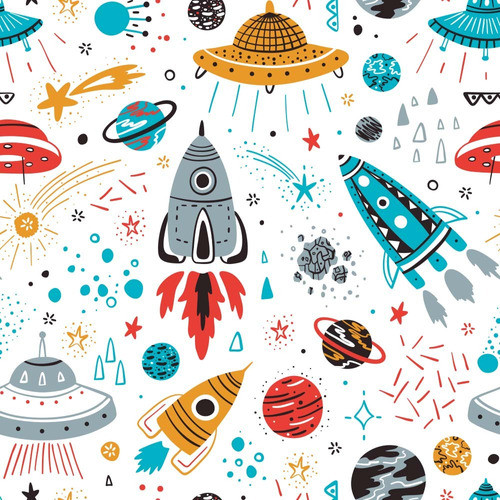 Papel De Parede Astronauta Espaço Foguete Universo 9m 0