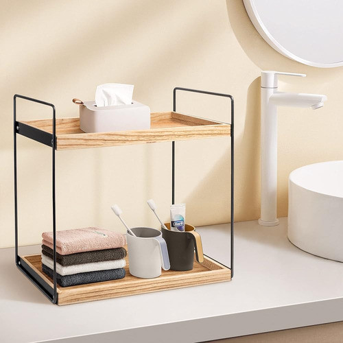 Fufubay Organizador De Encimera De Baño De 2 Niveles, Organi 1