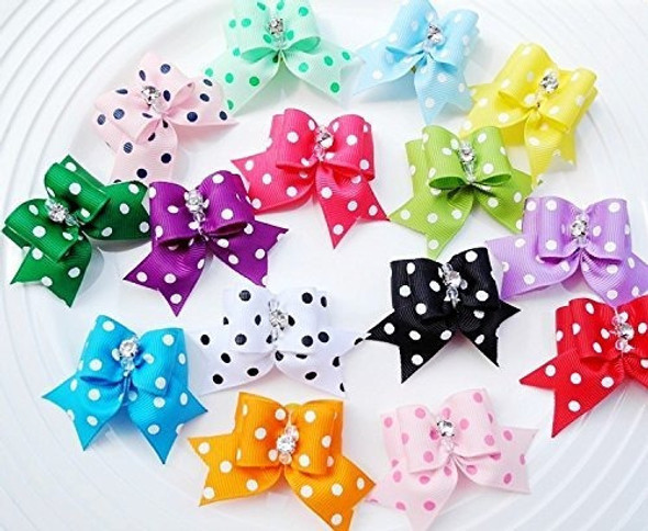 Pet Show Dot Hair Bows Con Bandas De Goma Pet Hair Bows Cat 1 Pet Show Dot Hair Bows Con Bandas De Goma Pet Hair Bows Cat 1